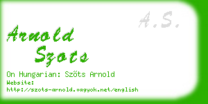 arnold szots business card