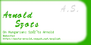 arnold szots business card
